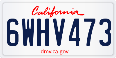 CA license plate 6WHV473