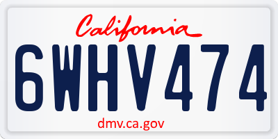 CA license plate 6WHV474