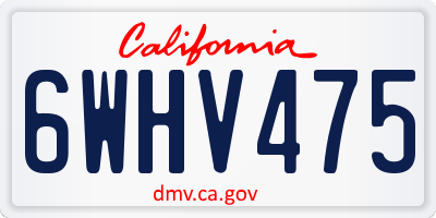 CA license plate 6WHV475
