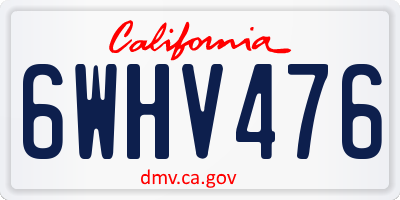 CA license plate 6WHV476