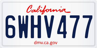 CA license plate 6WHV477