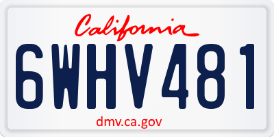 CA license plate 6WHV481