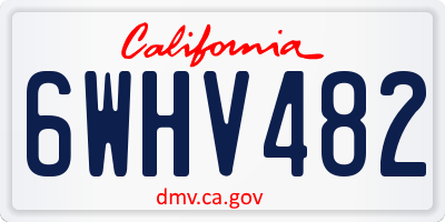 CA license plate 6WHV482