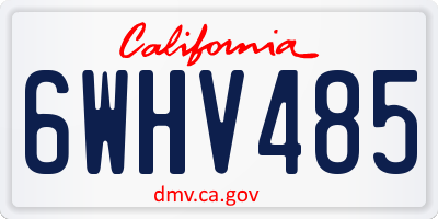 CA license plate 6WHV485