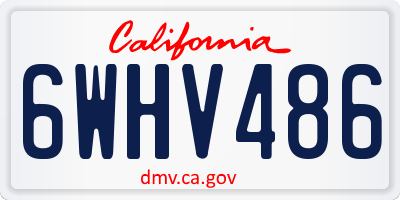 CA license plate 6WHV486