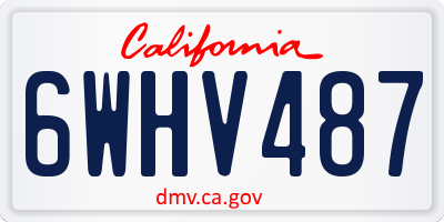 CA license plate 6WHV487
