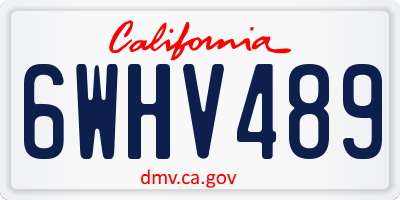 CA license plate 6WHV489