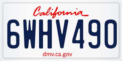 CA license plate 6WHV490