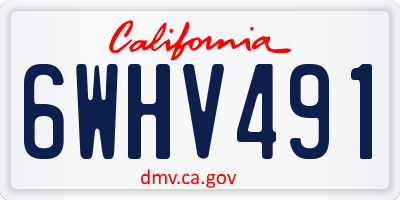 CA license plate 6WHV491