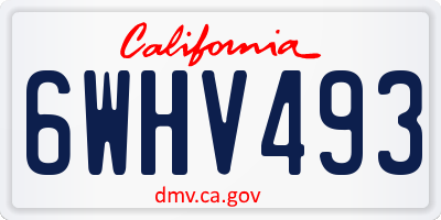 CA license plate 6WHV493