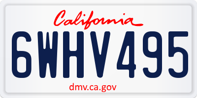 CA license plate 6WHV495