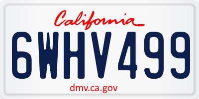 CA license plate 6WHV499