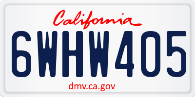 CA license plate 6WHW405