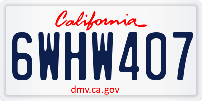 CA license plate 6WHW407