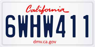 CA license plate 6WHW411