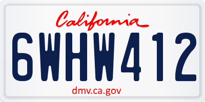 CA license plate 6WHW412