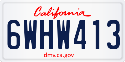 CA license plate 6WHW413