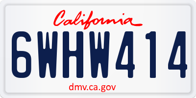 CA license plate 6WHW414