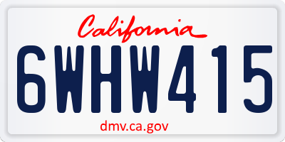 CA license plate 6WHW415