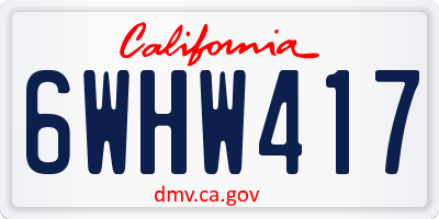 CA license plate 6WHW417