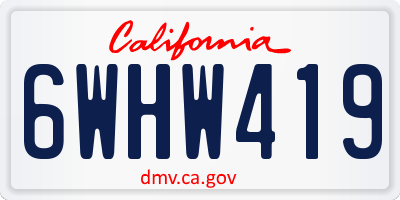 CA license plate 6WHW419
