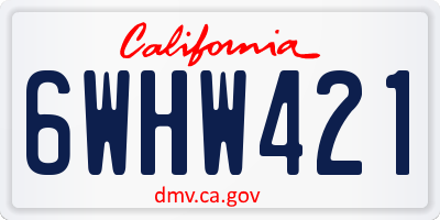 CA license plate 6WHW421
