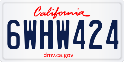 CA license plate 6WHW424