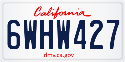 CA license plate 6WHW427