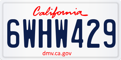 CA license plate 6WHW429