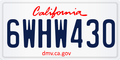 CA license plate 6WHW430