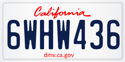 CA license plate 6WHW436