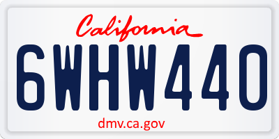 CA license plate 6WHW440