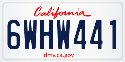 CA license plate 6WHW441