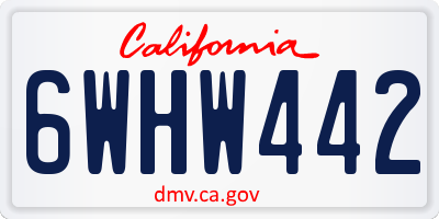 CA license plate 6WHW442