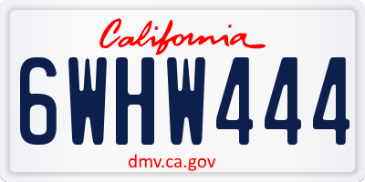 CA license plate 6WHW444