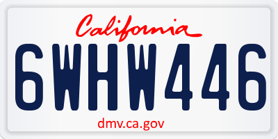 CA license plate 6WHW446