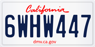 CA license plate 6WHW447