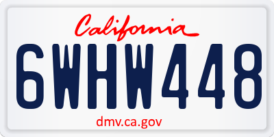 CA license plate 6WHW448