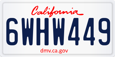 CA license plate 6WHW449