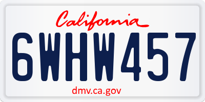 CA license plate 6WHW457