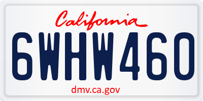 CA license plate 6WHW460