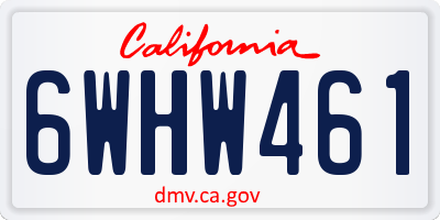 CA license plate 6WHW461