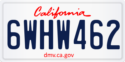 CA license plate 6WHW462