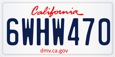 CA license plate 6WHW470