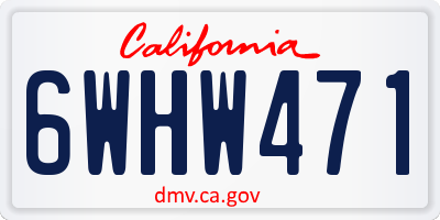 CA license plate 6WHW471