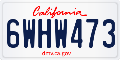 CA license plate 6WHW473