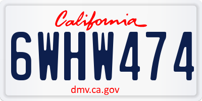 CA license plate 6WHW474