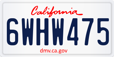 CA license plate 6WHW475