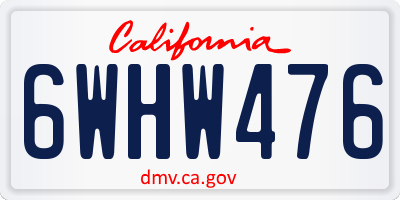 CA license plate 6WHW476