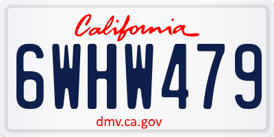 CA license plate 6WHW479